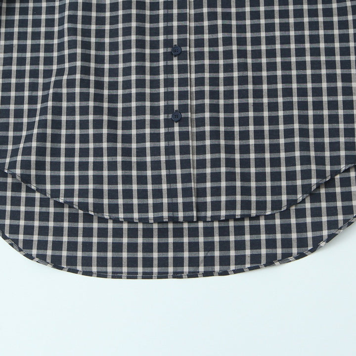 Damen Kariertes Hemdblusen-Shirt mit asymmetrischem Tuchdetail Echo Archiv