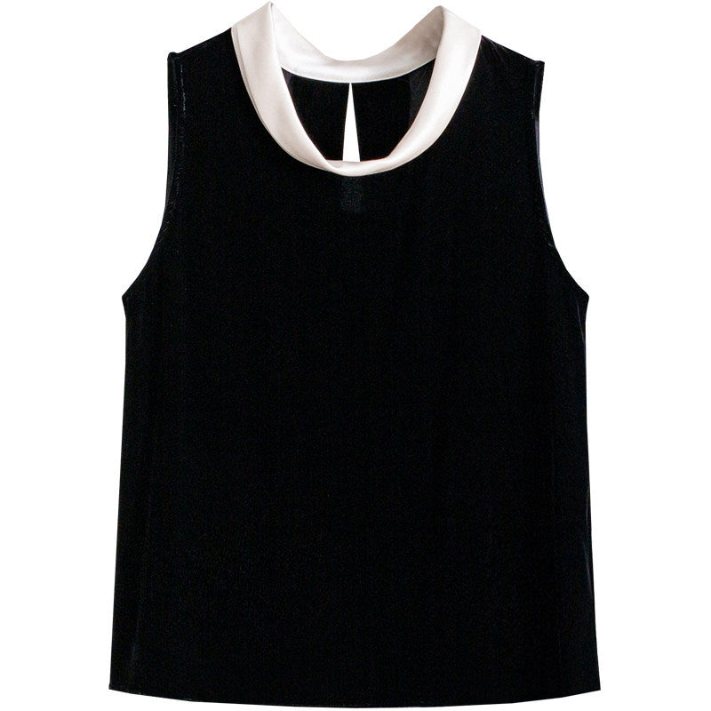 Damen Elegante Samtbluse mit Seidenkragen Echoarchiv