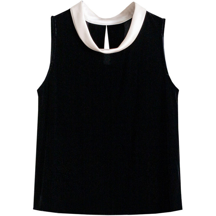 Damen Elegante Samtbluse mit Seidenkragen Echoarchiv