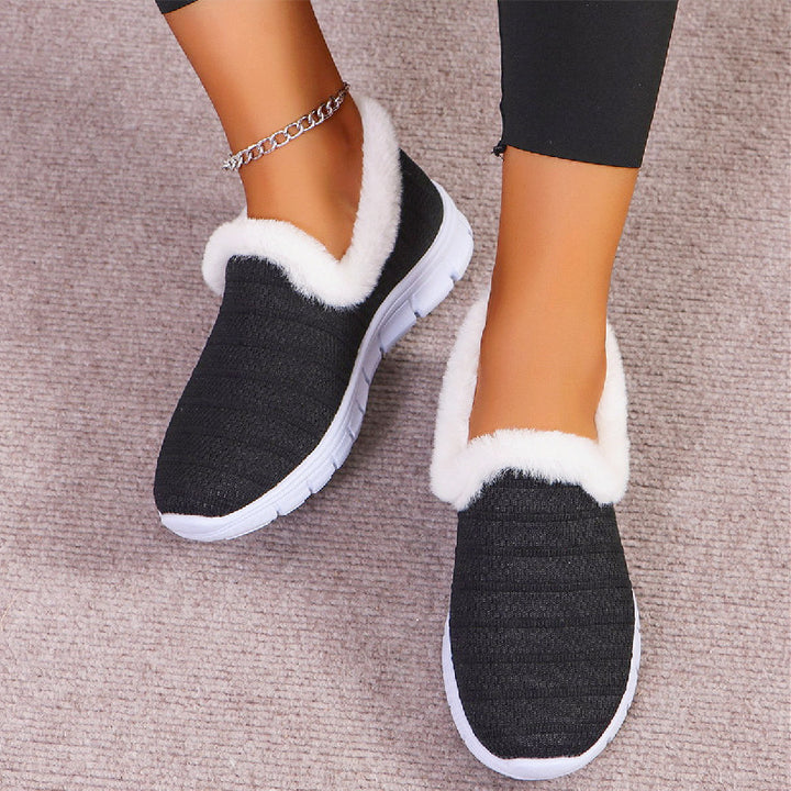 Damen Fleecegefütterte Strick-Slipper-Sneaker mit flexibler EVA-Sohle Echoarchiv