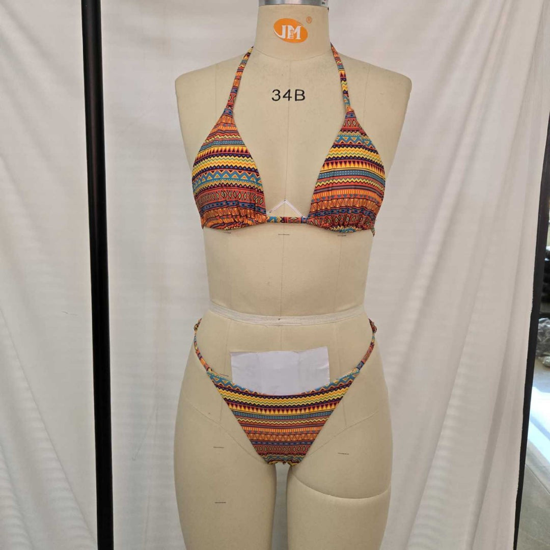 Damen Triangel-Bikini mit buntem Ethno-Muster Echo Archiv