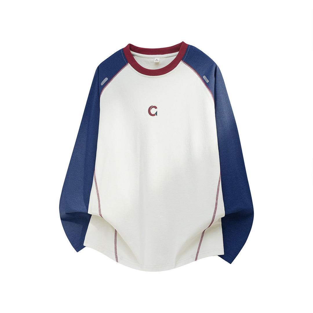 Unisex Oversize Raglan‑Sweatshirt mit kontrastierten Ärmeln, Rundhals und abgerundetem Saum Echo Archiv