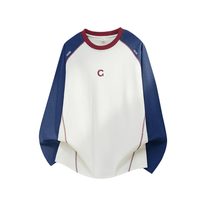 Unisex Raglan-Sweatshirt mit kontrastierenden Ärmeln, Rundhalsausschnitt und dekorativen Flatlock-Nahtlinien Echo Archiv