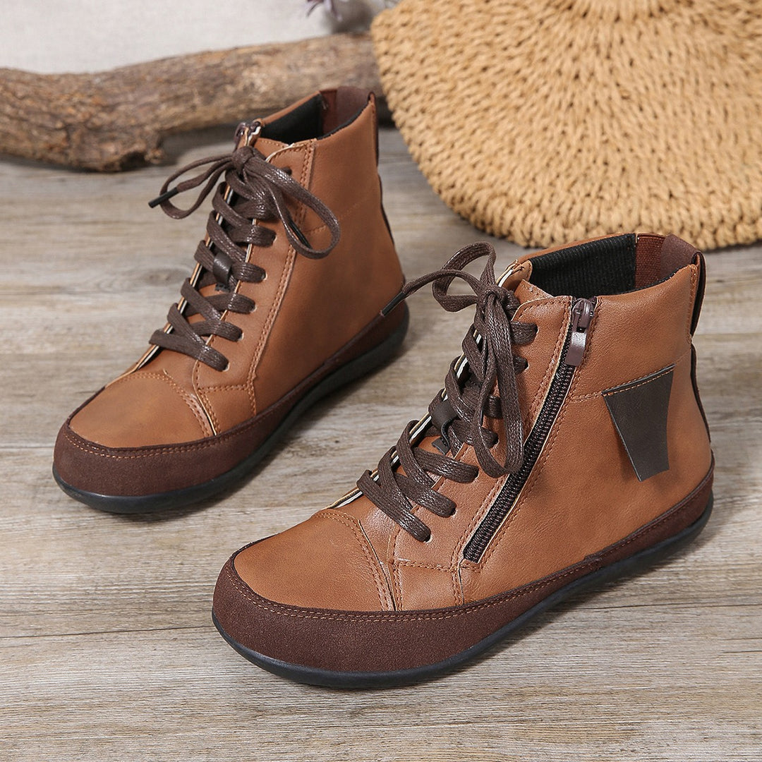 Damen  hochgeschnittene Freizeit-Sneaker-Stiefelette mit seitlichem Reißverschluss gepolstertem Fußbett und rutschfester Gummisohle Echo Archiv
