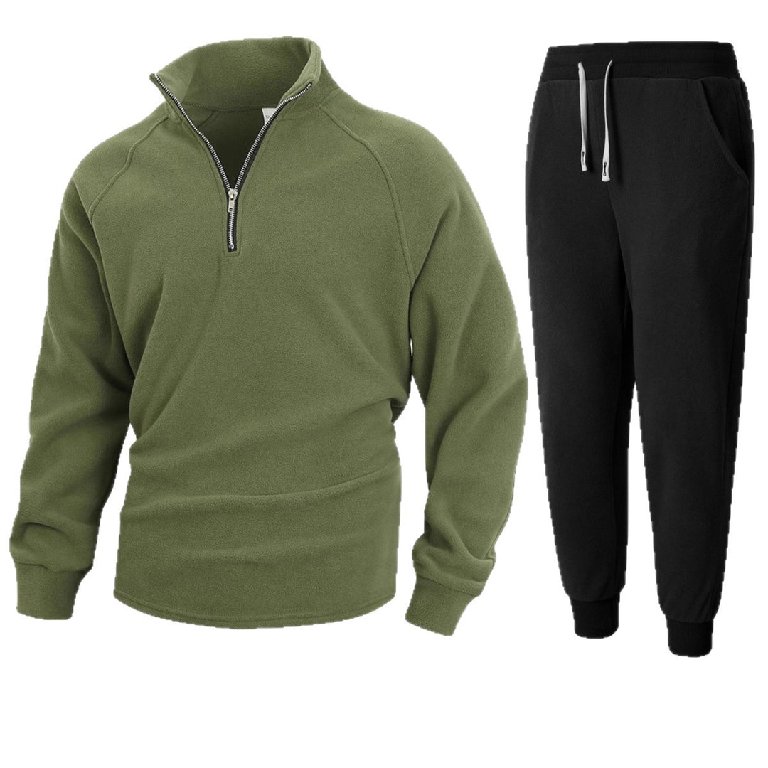 Herren Fleece-Relaxanzug mit halblangem Reißverschluss Echoarchiv