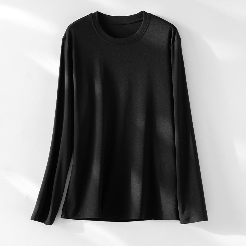 Damen Langärmeliges Rundhals-Longsleeve aus Modal-Mix mit fließender Silhouette Echoarchiv