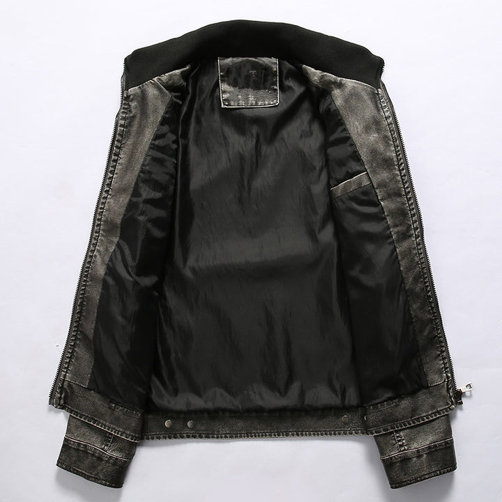 Herren robuste Kunstlederjacke im Military-Stil Echoarchiv