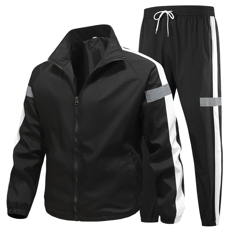 Herren Sportliches Trainingsanzug-Set mit Reißverschlussjacke, Jogginghose und reflektierenden Einsätzen Echo Archiv