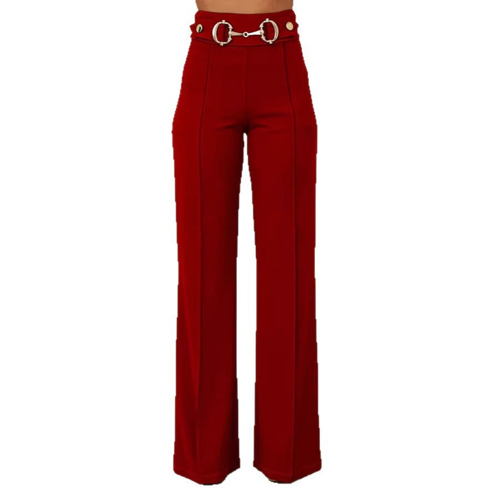 Damen weite Hochtaillenhose mit dekorativem Gürtel und eleganter Nahtführung Echo Archiv