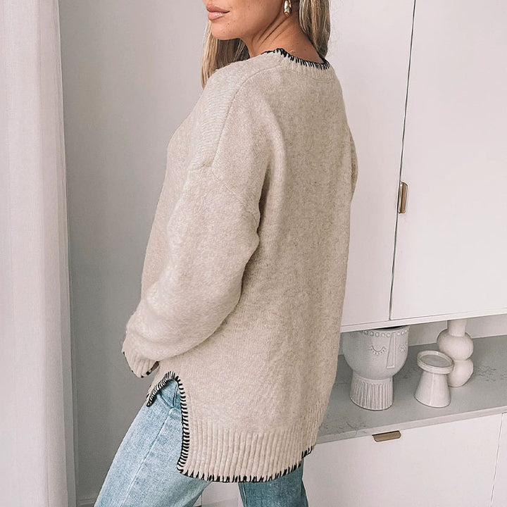 Damen Modischer Oversized Pullover Echo Archiv
