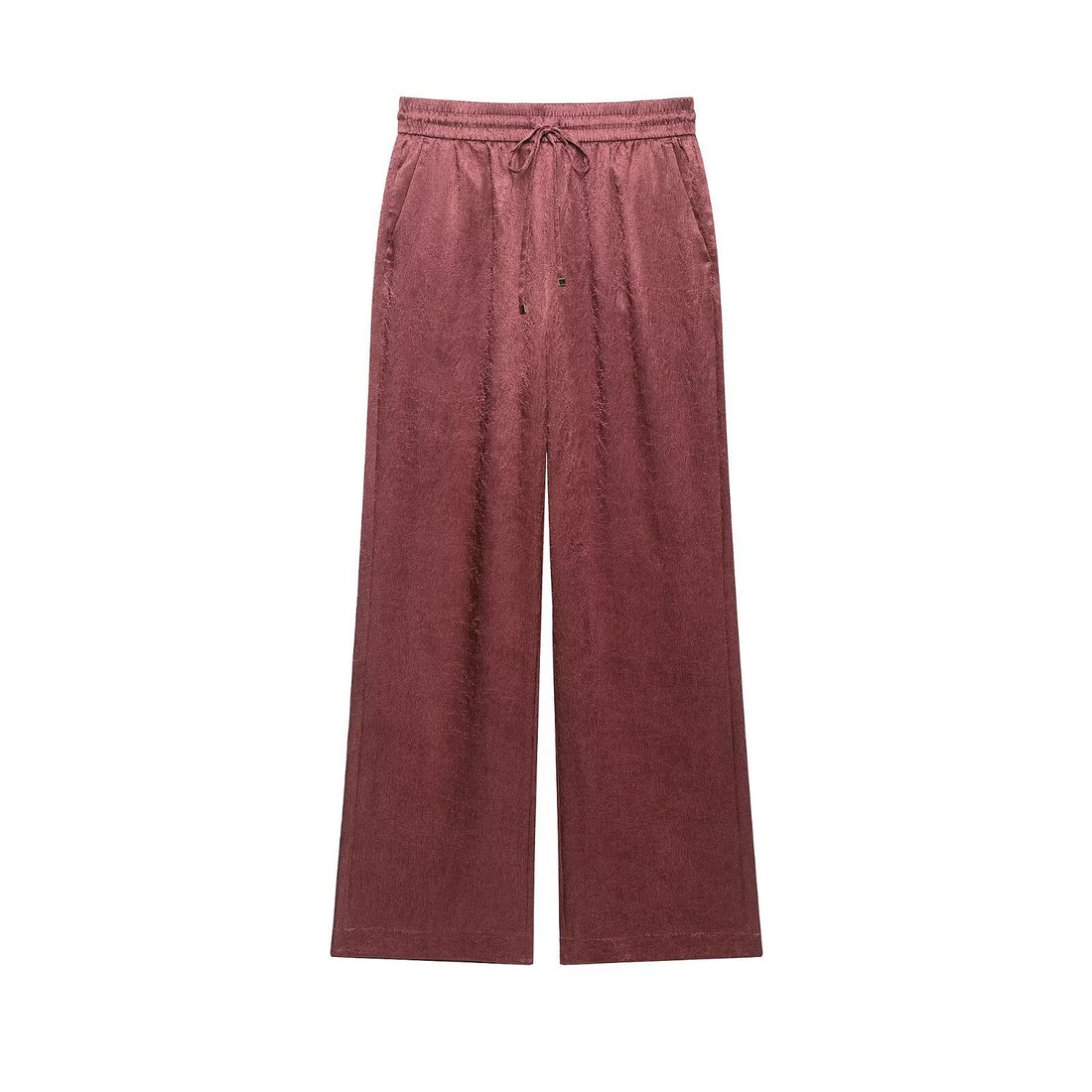 Damen Weite Samt-Loungehose mit elastischem Bund, Tunnelzug und Eingrifftaschen Echoarchiv