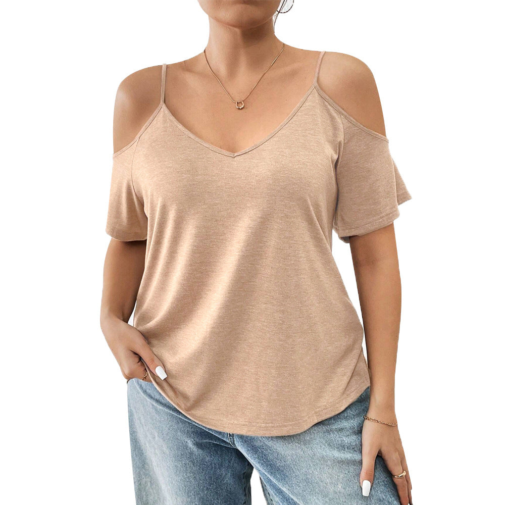 Damen lässiges T-Shirt mit Cut-Out-Ärmeln Echo Archiv