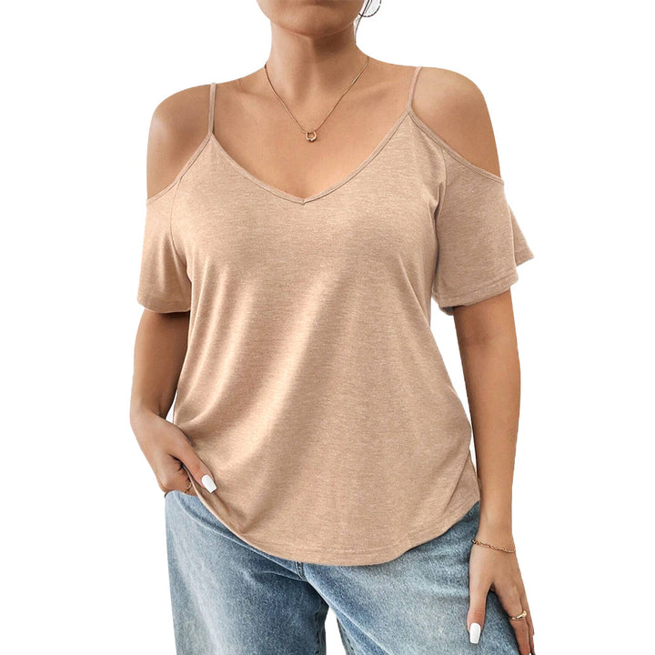 Damen lässiges T-Shirt mit Cut-Out-Ärmeln Echo Archiv