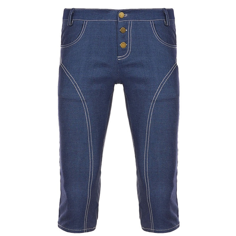 Damen Denim Crop-Top mit modischem Schnitt und verstellbaren Trägern Echo Archiv