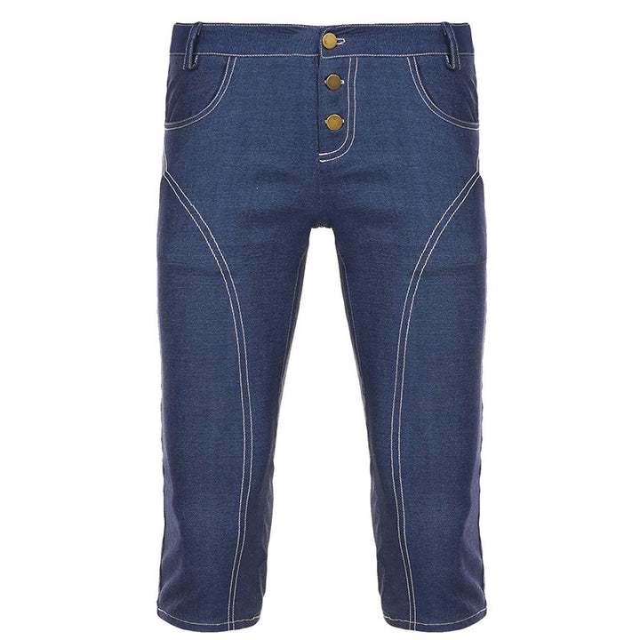 Damen Denim Crop-Top mit modischem Schnitt und verstellbaren Trägern Echo Archiv