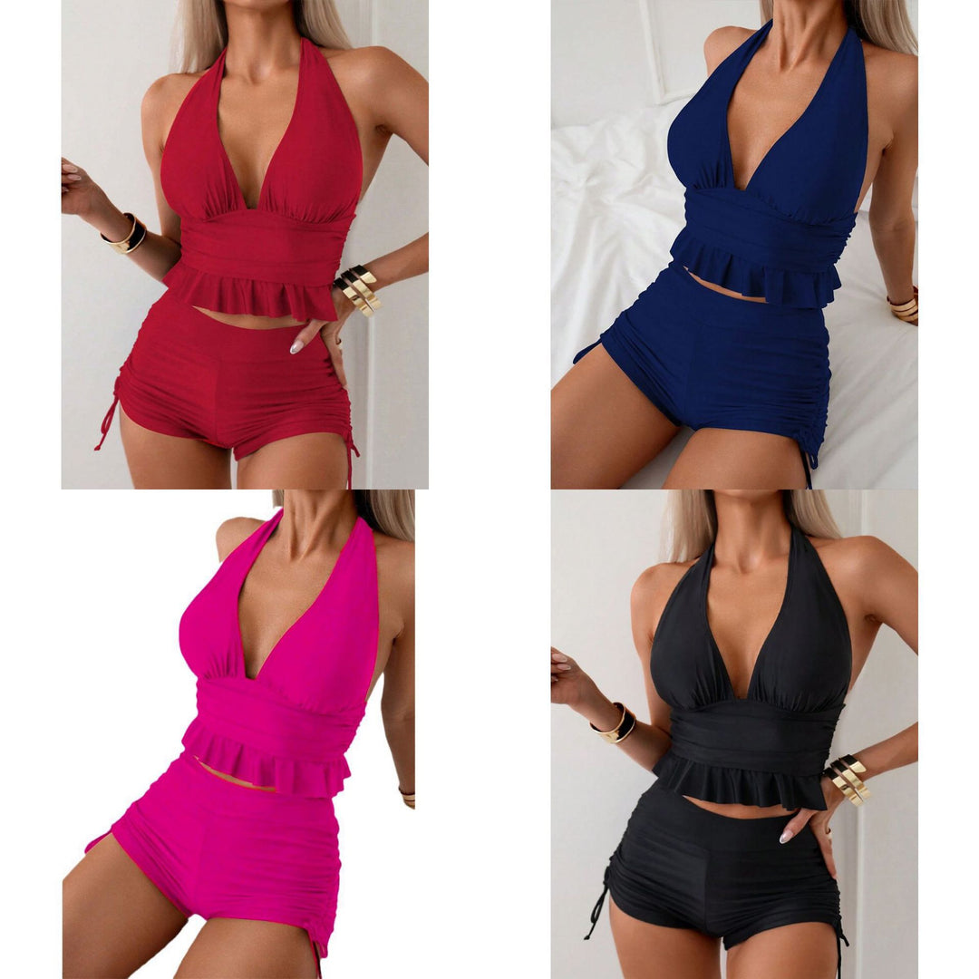 Damen Badeset mit modernem Rüschendesign und verstellbaren Shorts Echo Archiv