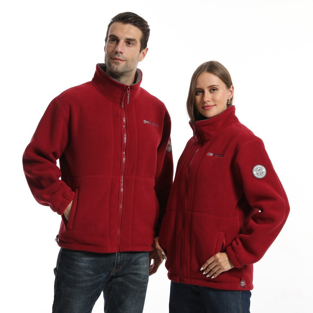 Herren Fleece-Outdoorjacke mit Stehkragen durchgehendem Reißverschluss und elastischen Bündchen Echo Archiv