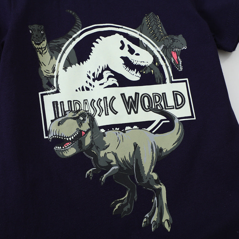 Jungen T-Shirt mit leuchtendem Dinosaurier-Motiv Echo Archiv