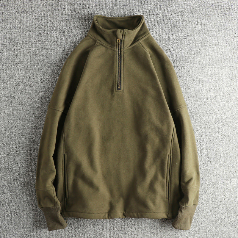 Herren Fleecejacke mit halbem Reißverschluss und seitlichen Eingrifftaschen Echoarchiv
