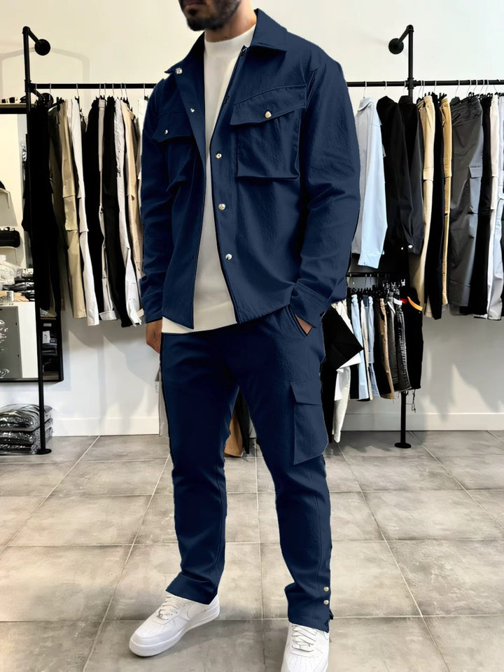 Herren funktionale Freizeitjacke mit Cargo-Hose Set Echoarchiv