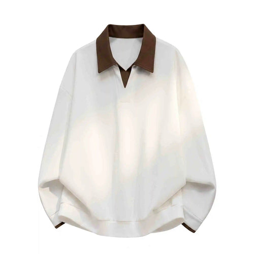 Damen Boxy-Polo-Sweatshirt mit kontrastiertem Spitzkragen Echoarchiv