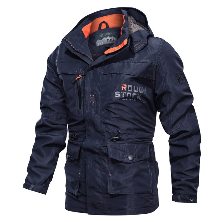 Herren nan robuster Outdoor-Parka mit Kapuze, wasserabweisendem Canvas, verstellbarer Taillierung und multifunktionalen Taschen Echo Archiv