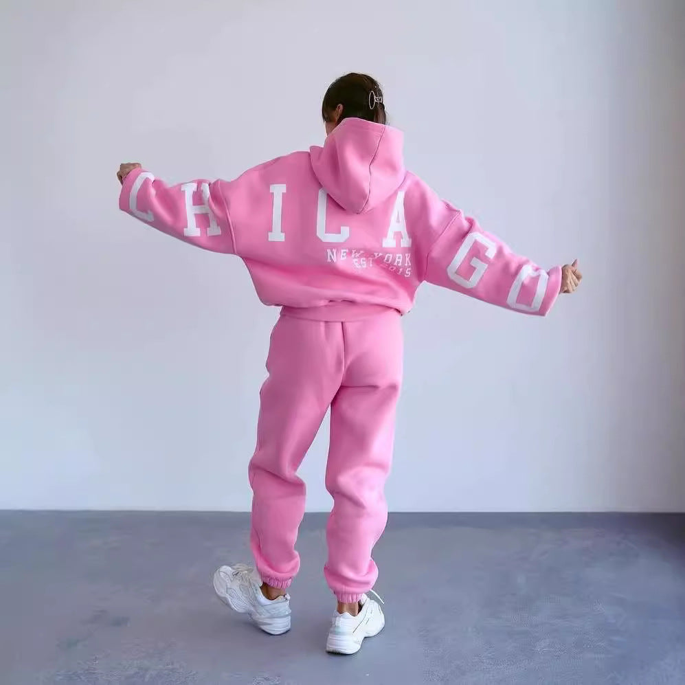 Damen Oversized Kapuzenpullover mit großflächigem Blockprint Echoarchiv
