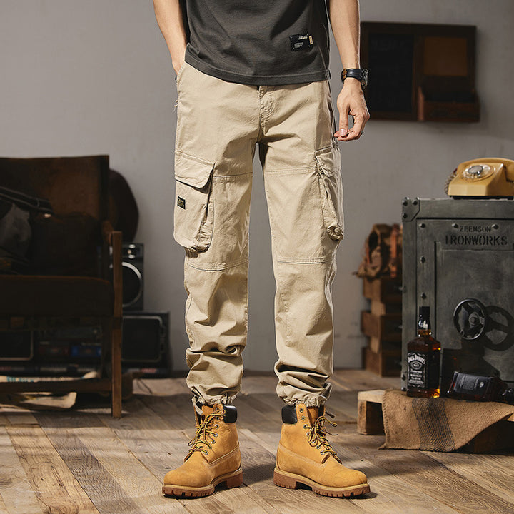 Herren Robuste Utility-Cargo-Hose mit Mehrfachtaschen, verstärkten Kniepaneelen und geradem Bein Echo Archiv