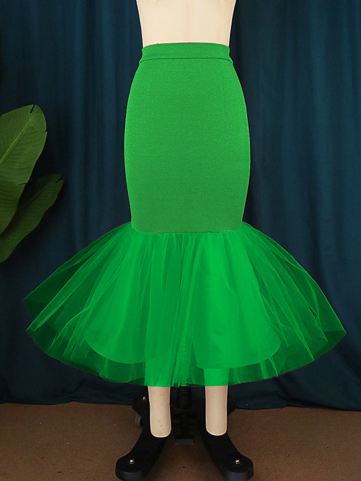 Damen eleganter Pencilrock mit voluminösem Tüllsaum Echo Archiv
