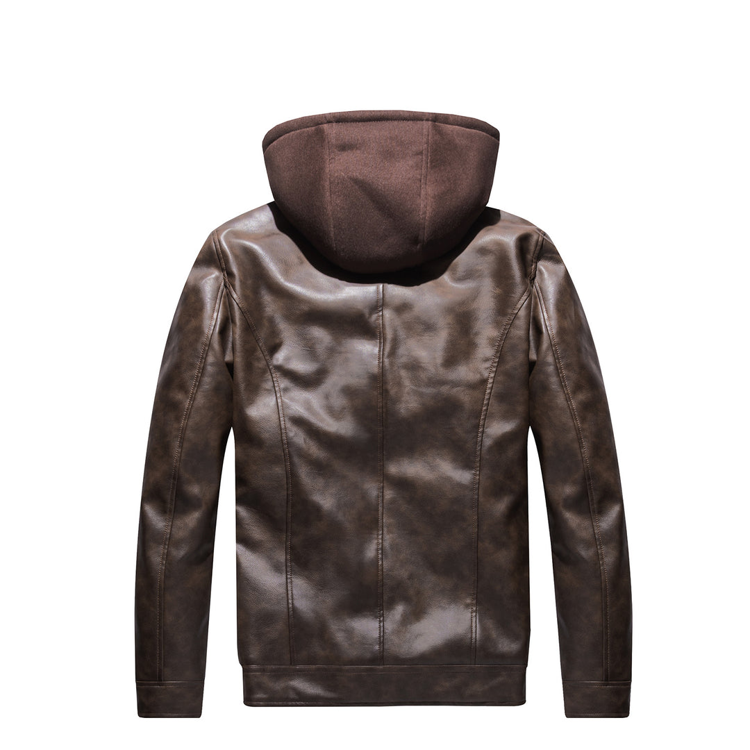 Herren Lederjacke mit herausnehmbarem Kapuzenfutter Echoarchiv