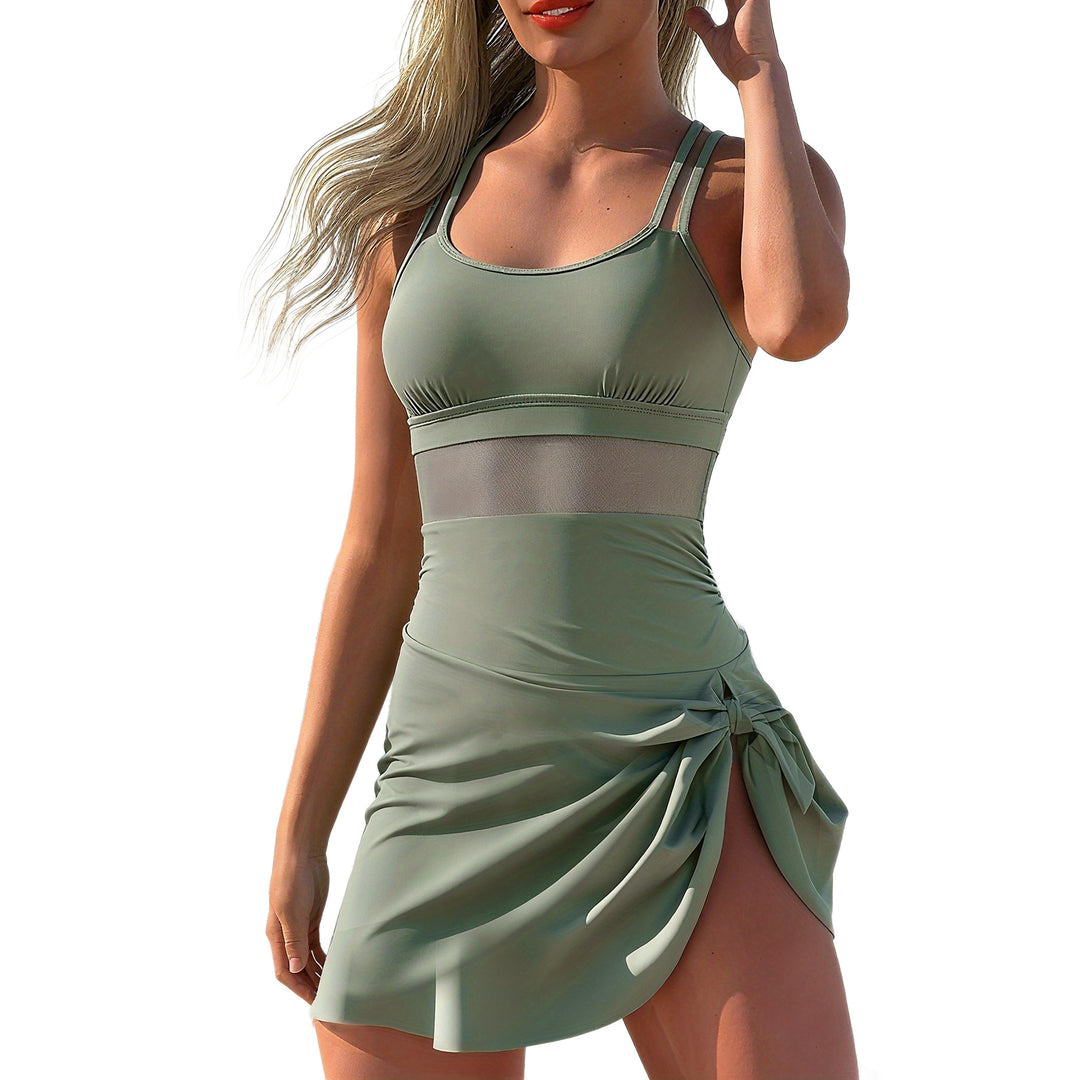 Damen Sportlicher Badeanzug mit modischem Wickelrock Echo Archiv