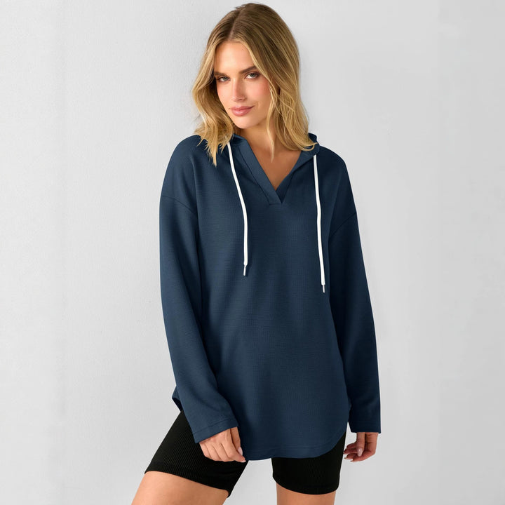Damen Lässiger Kapuzenpullover mit Waffelstruktur Echo Archiv