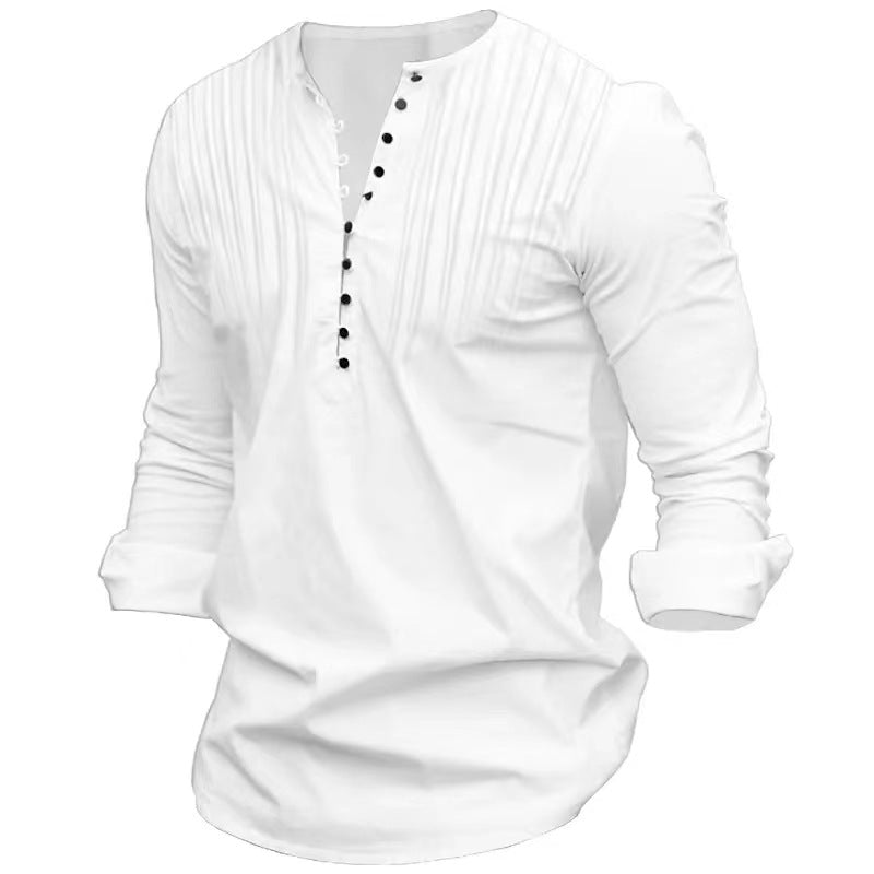 Herren Langarm-Hemd mit eleganter Knopfleiste und feinen Falten Echoarchiv