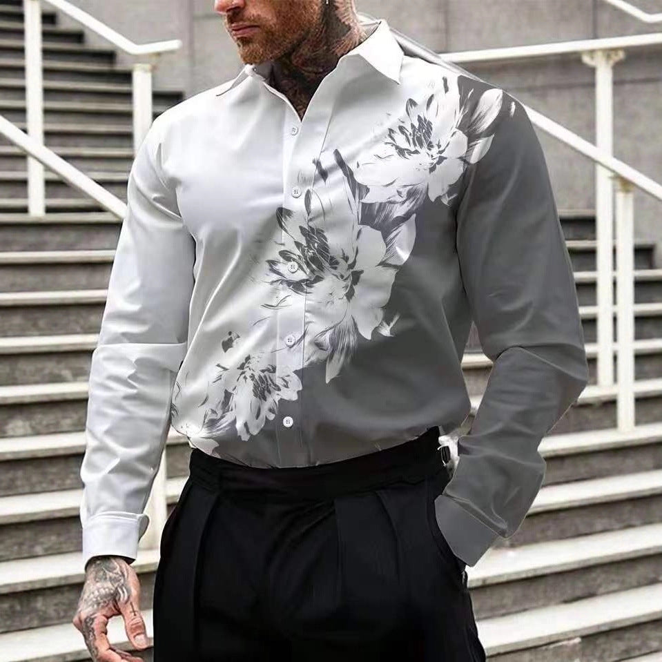 Herren Bluse mit floralem Design Echoarchiv