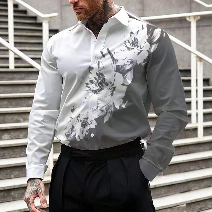 Herren Bluse mit floralem Design Echoarchiv