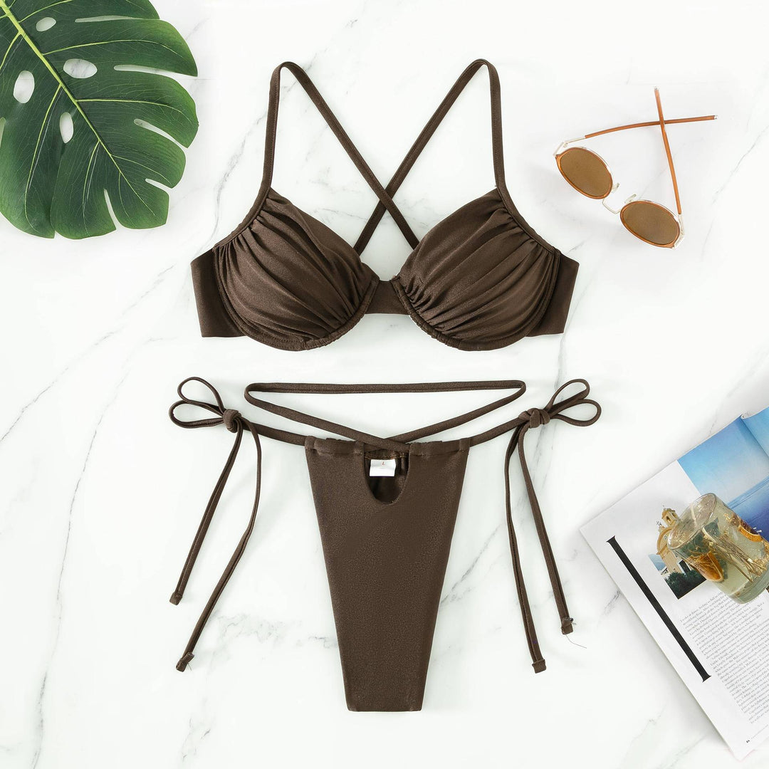 Damen Push-Up Bikini-Set mit gekreuzten Trägern Echo Archiv
