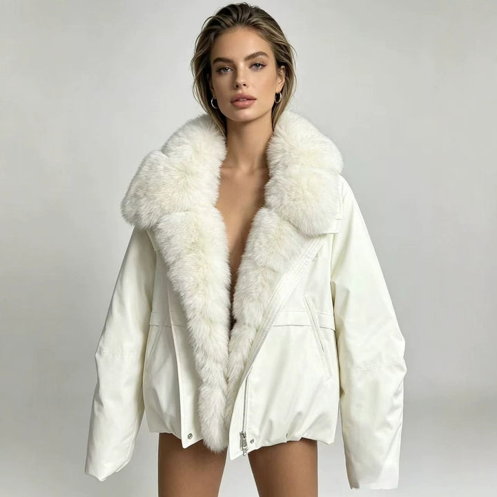 Damen nan taillierte Parka-Bomberjacke mit voluminösem Webpelzkragen und windabweisender Außenhülle Echo Archiv