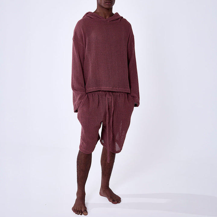 Herren lässige Sweatshirt-Shorts-Kombination aus Luftigen Stoffen Echoarchiv