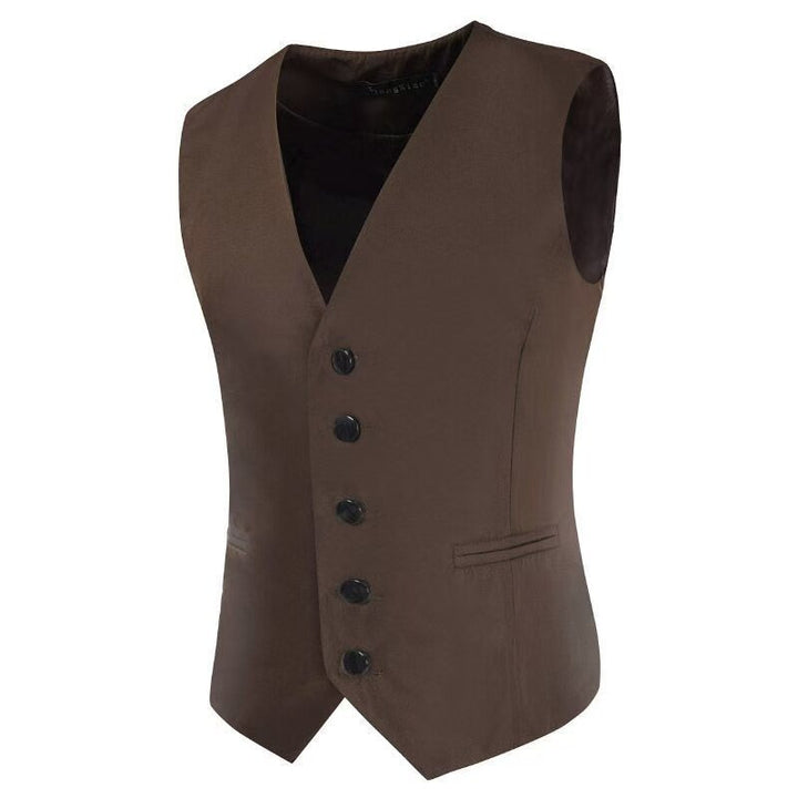 Herren Satin-Smokingsweste mit taillierter Passform, V-Ausschnitt und eleganter Knopfleiste Echo Archiv