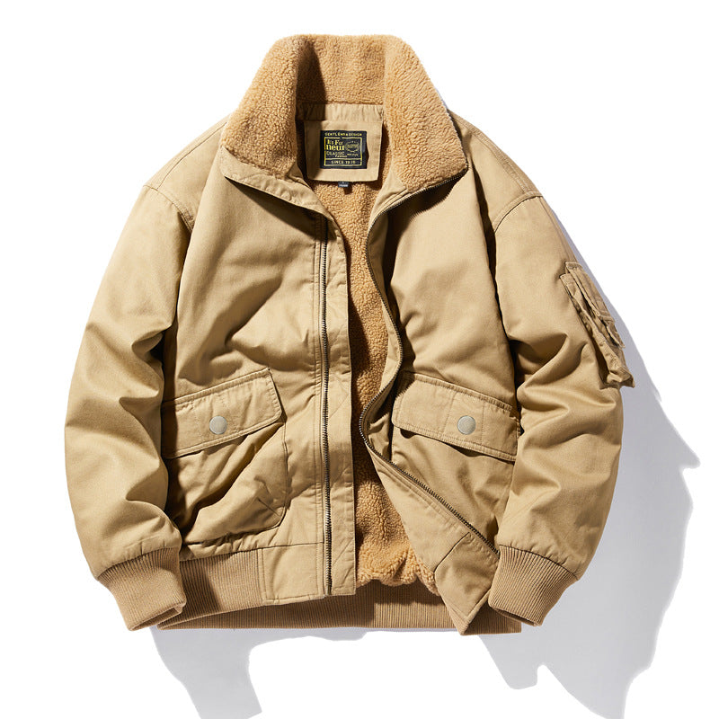 Herren  isolierte Sherpa-fütterte Zip-Front Feld Bomberjacke mit Klappentaschen Echo Archiv