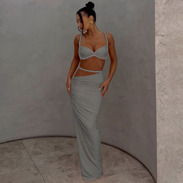 Damen Elegantes Maxikleid mit raffinierter Wickeloptik und verführerischen Details Echo Archiv