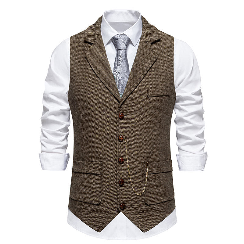 Herren elegante Weste mit zeitgemäßem Schnitt und feiner Struktur Echoarchiv