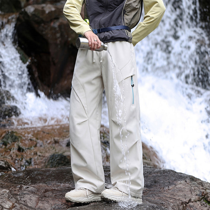 Unisex Wasserabweisende technische Cargo-Hose mit weitem Bein, Reißverschlusstaschen und Kordelzug Echo Archiv