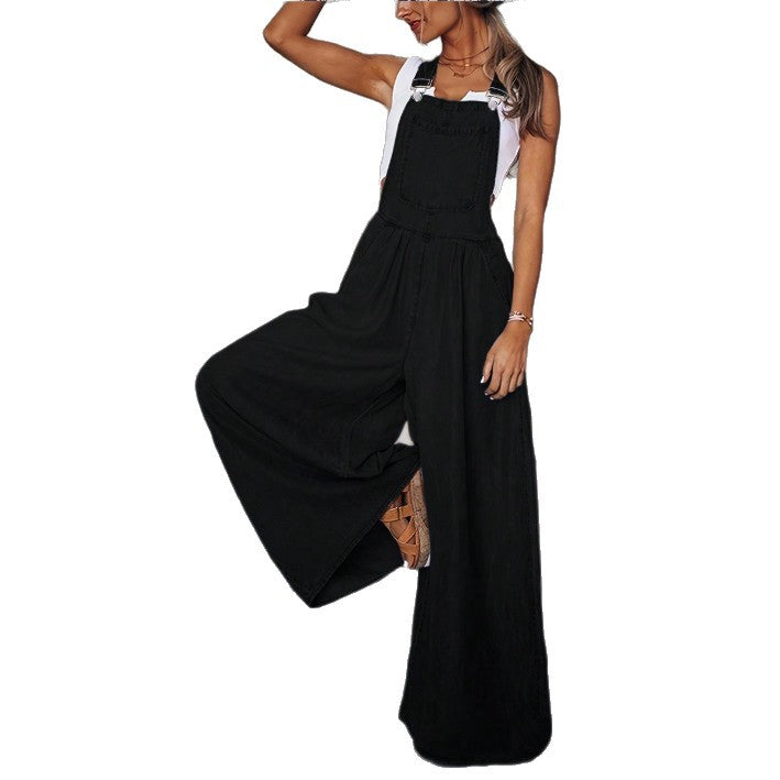 Damen weite Denim-Latzhose im Palazzo-Stil Echo Archiv