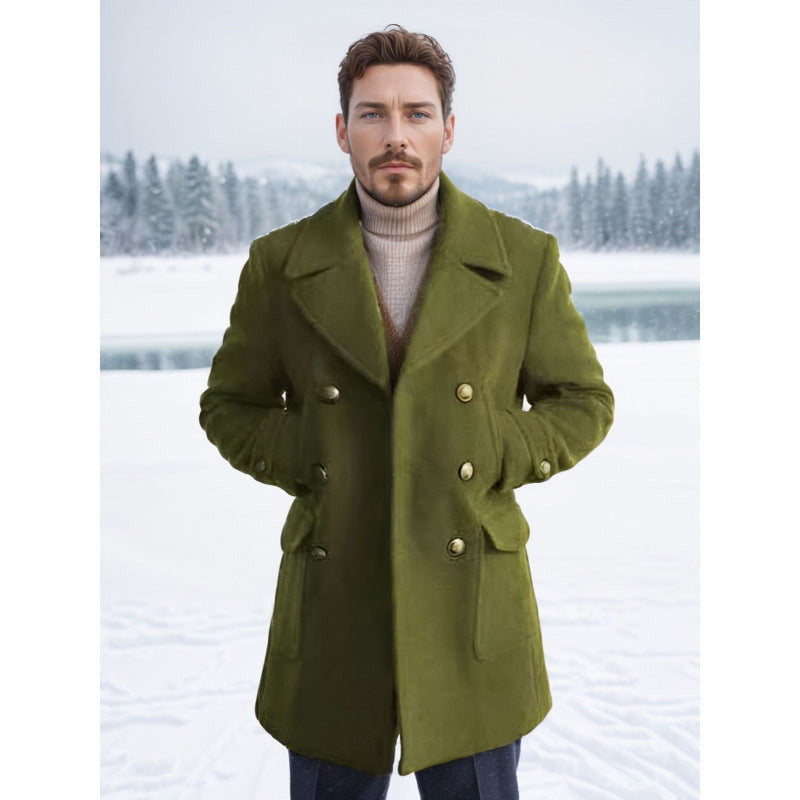 Herren eleganter Doppelt breiter Wintermantel Echoarchiv