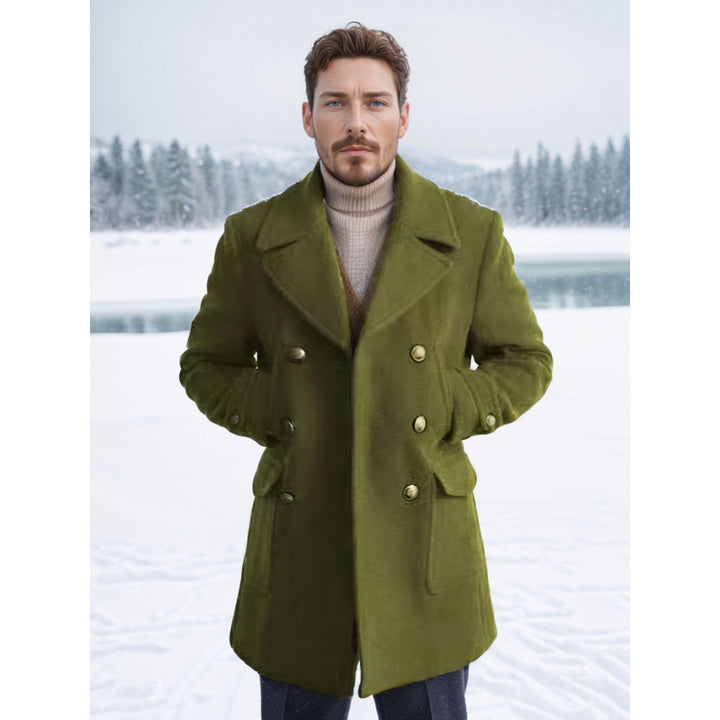 Herren eleganter Doppelt breiter Wintermantel Echoarchiv