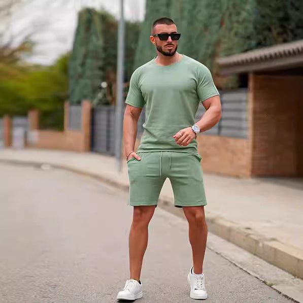 Herren Sportliches Kurzarmset mit bequemen Shorts Echoarchiv