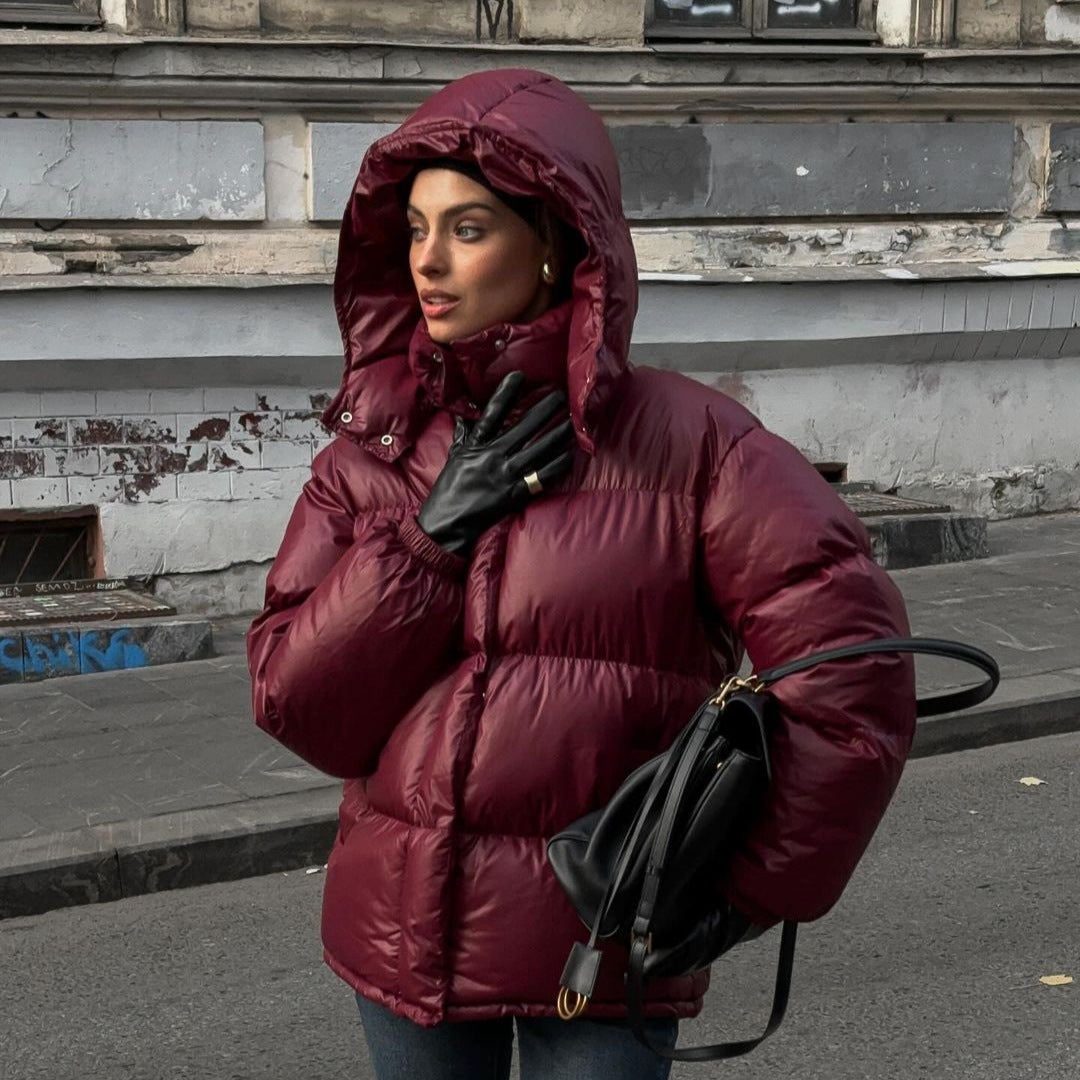 Damen Steppjacke mit voluminösem Schnitt und hohem Kragen Echoarchiv