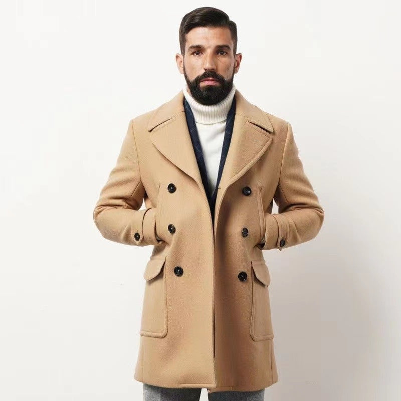 Herren eleganter Doppelt breiter Wintermantel Echoarchiv
