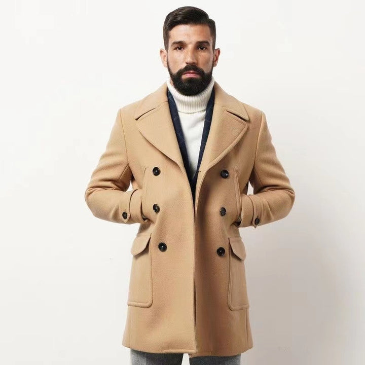 Herren eleganter Doppelt breiter Wintermantel Echoarchiv